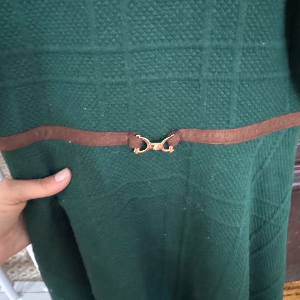 Janie and Jack Green Dress with White Collar - Picture 3 of 4